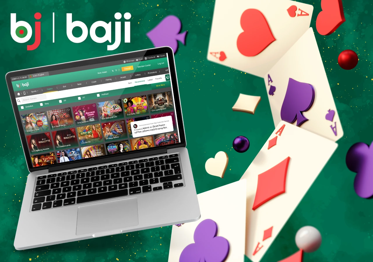 Hundreds of gambling games and generous bonuses at Baji Live Casino