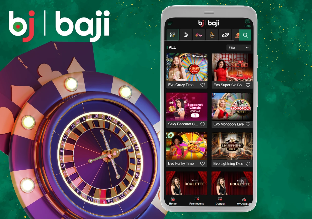 Description of the main games available at Baji Live Casino